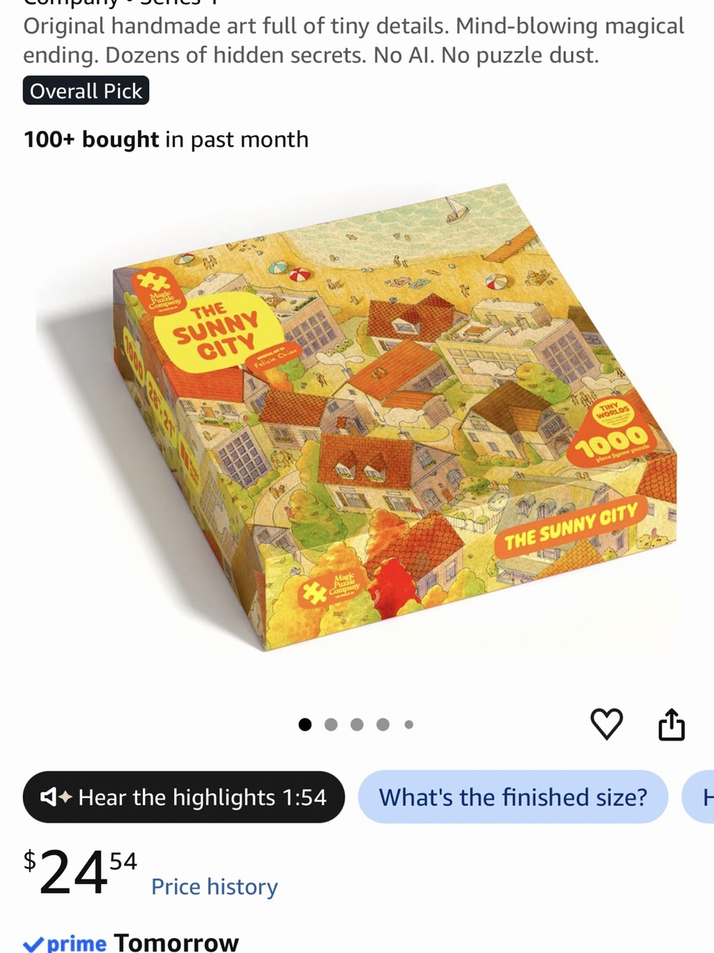The Sunny City 1000-Piece Jigsaw Puzzle - Yellow/Orange